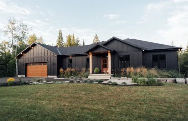 gray siding with black trim