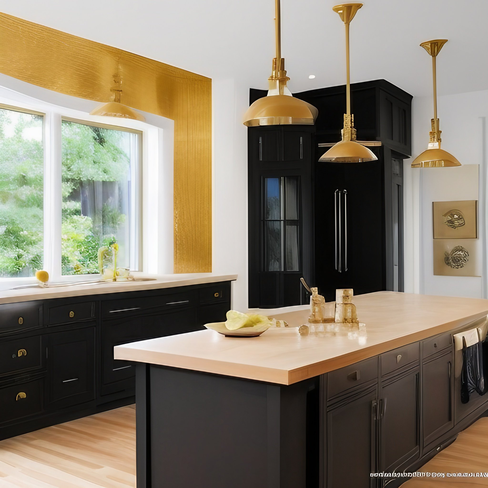 black and gold kitchen design