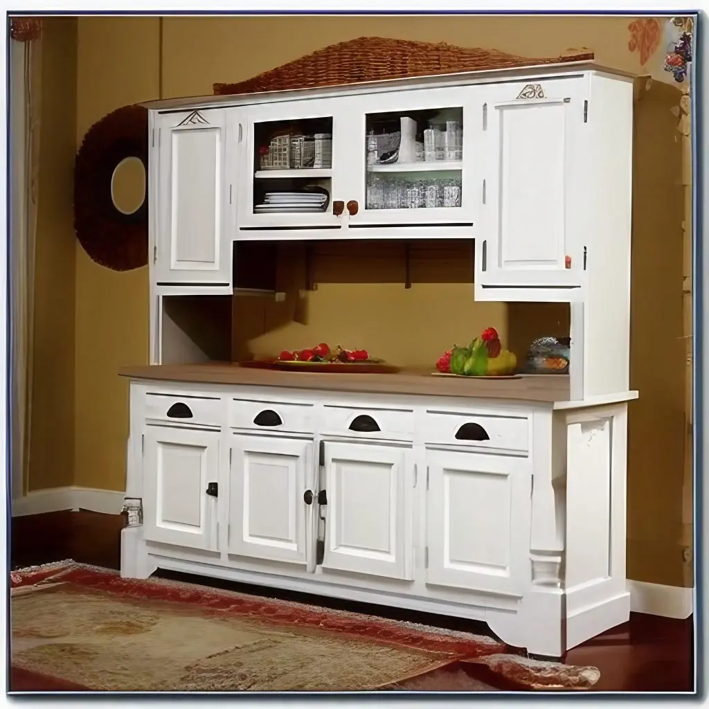 white kitchen hutch