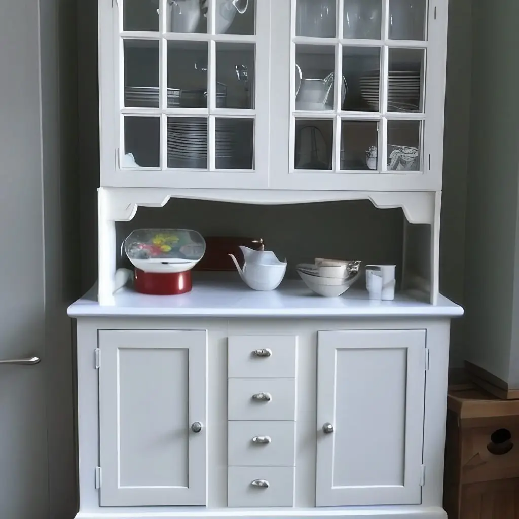 white kitchen hutch