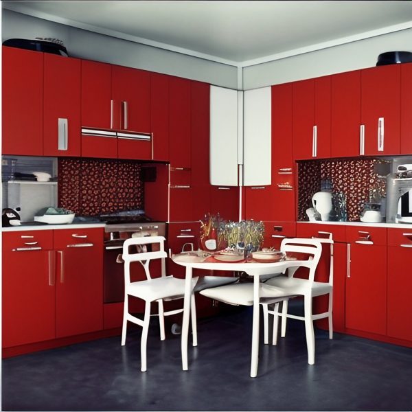 Retro red kitchen