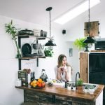 woman sitting in front of table