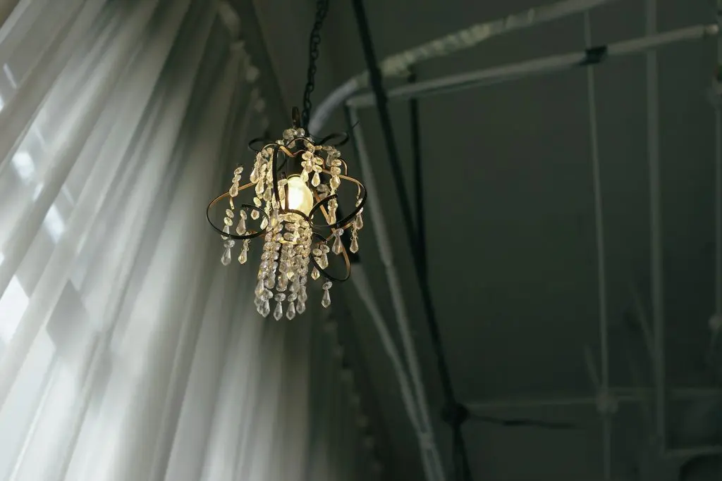 powered on chandelier