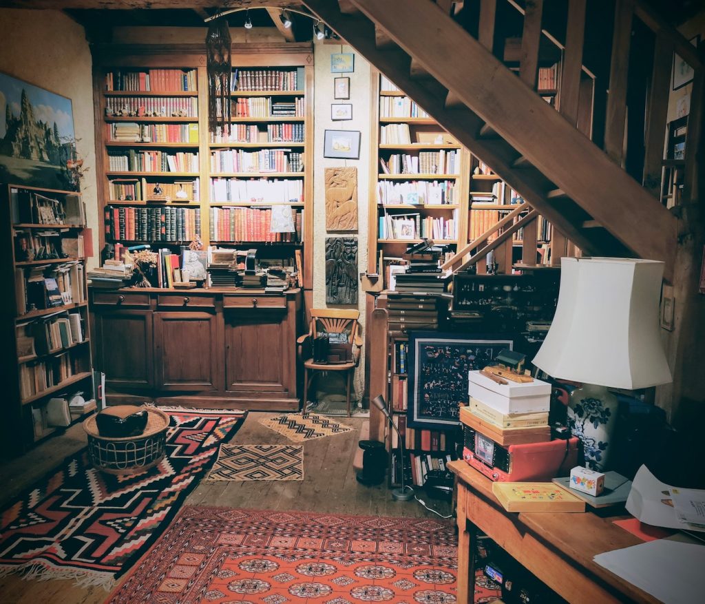brown wooden bookshelf