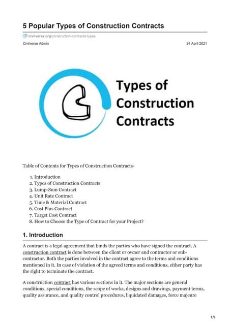 types of contractors