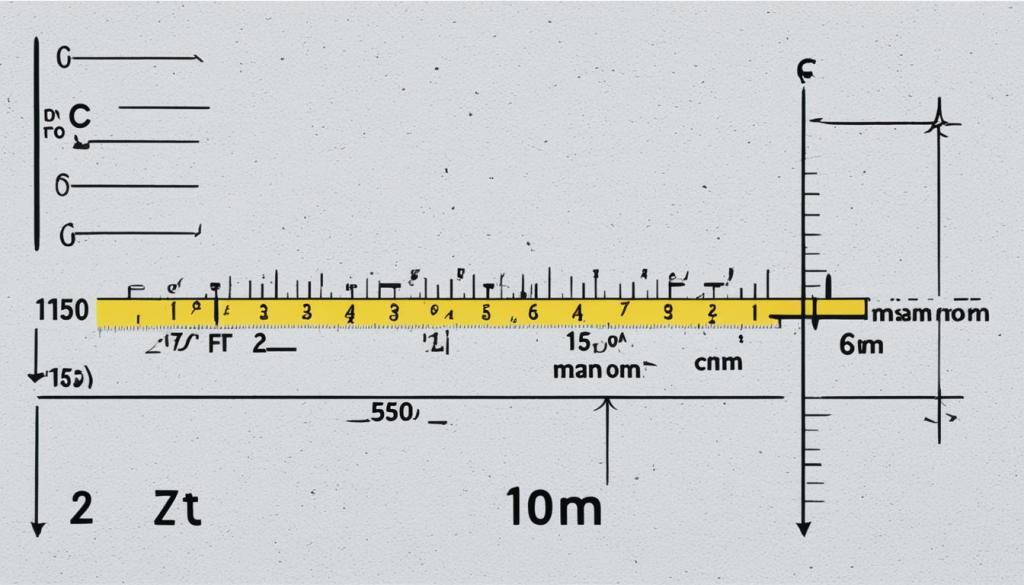 150 cm in feet