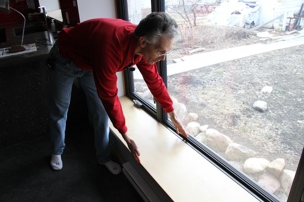 Sixteen inch thick walls provide R56 insulation in the walls of Bob Heath's net-zero home in Edmonton, Alberta.