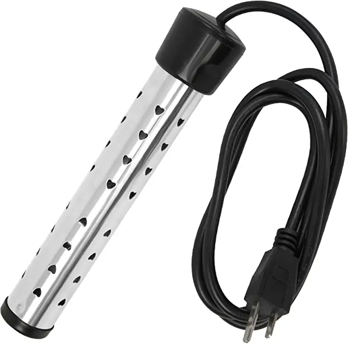 Immersion heater in bathtub setup