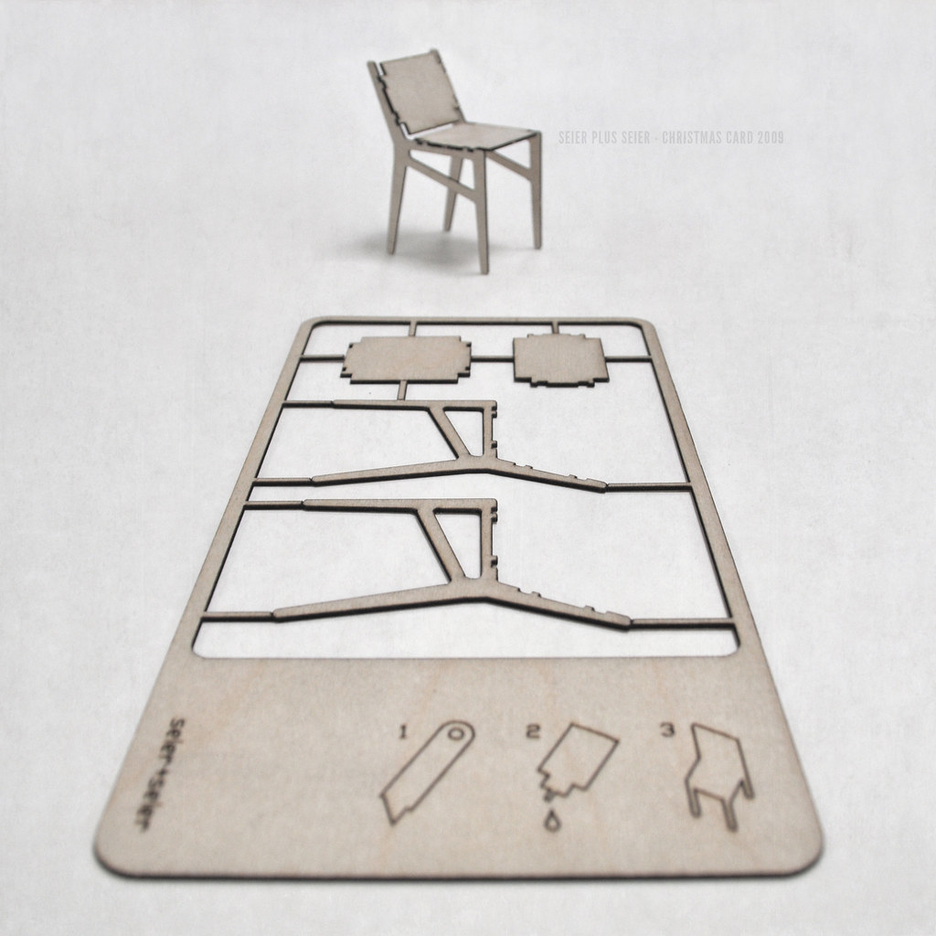 seier+seier plywood chair christmas card 2009