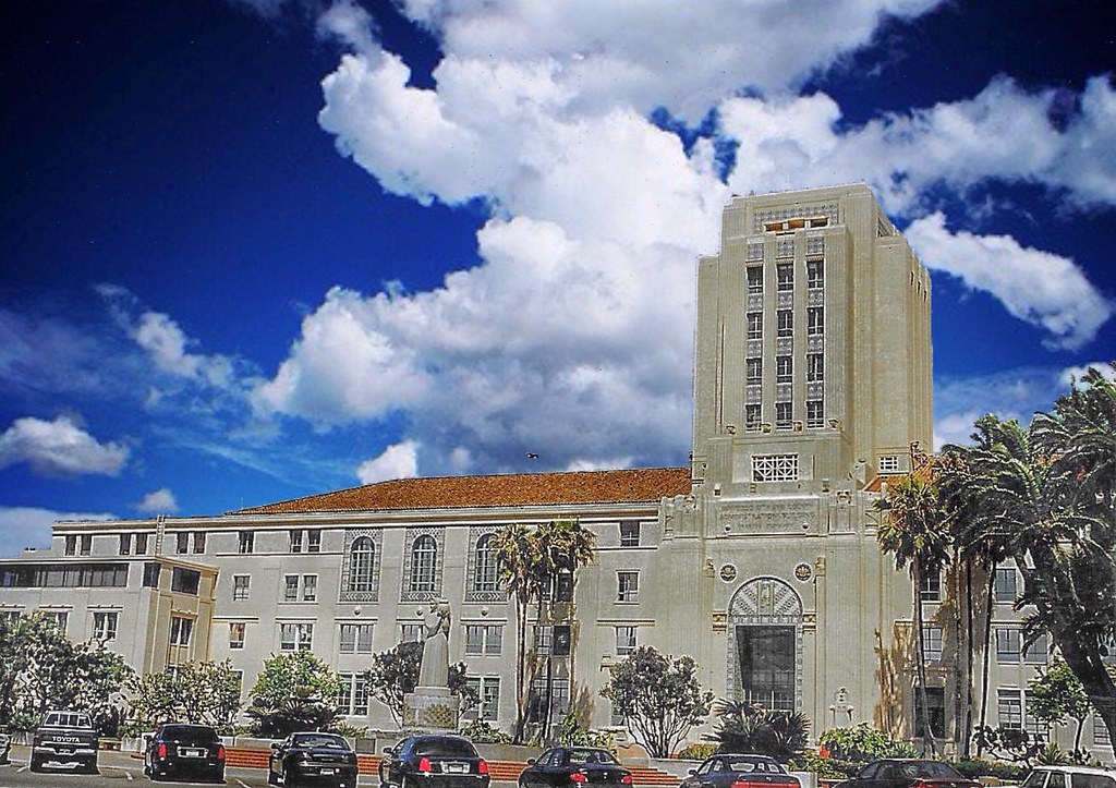 San Diego California - San Diego County Administration Center - Historic Beaux-Arts/Spanish Revival-style building - 1938