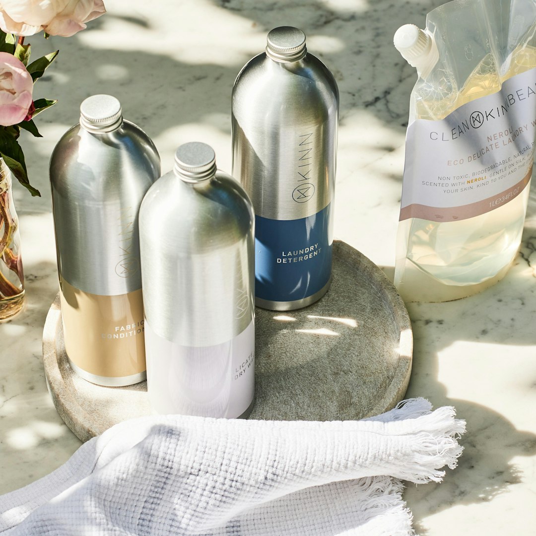 a group of bottles on a table