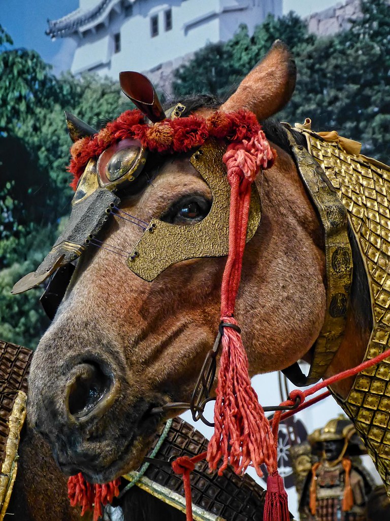 Horse wearing Bagu (horse tack) early to mid Edo period 17th-18th century CE Japan