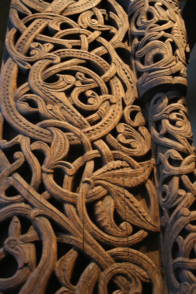 Medieval Wood Carvings, Acanthus, Stave Church Portal Norway