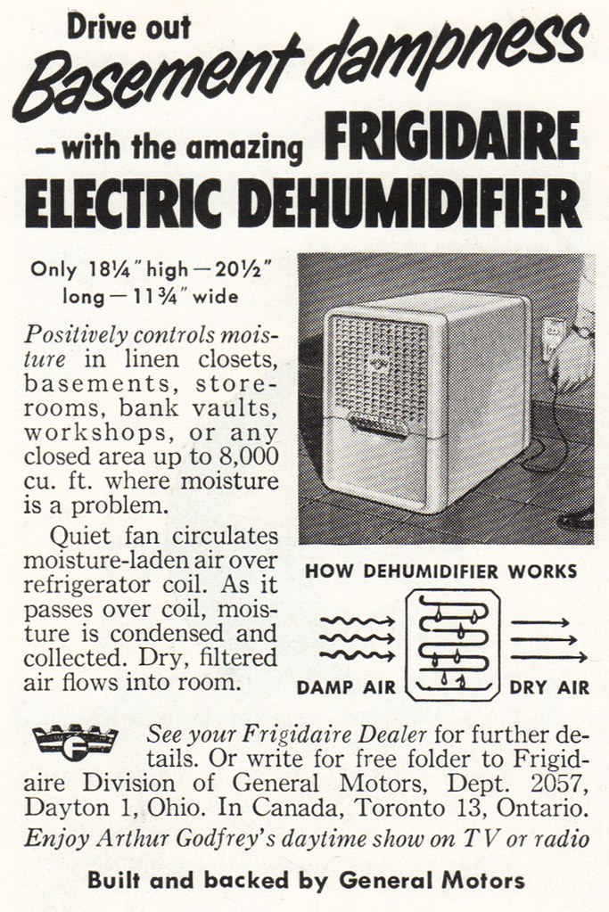 Frigidaire Electric Dehumidifier - 50s advertisement