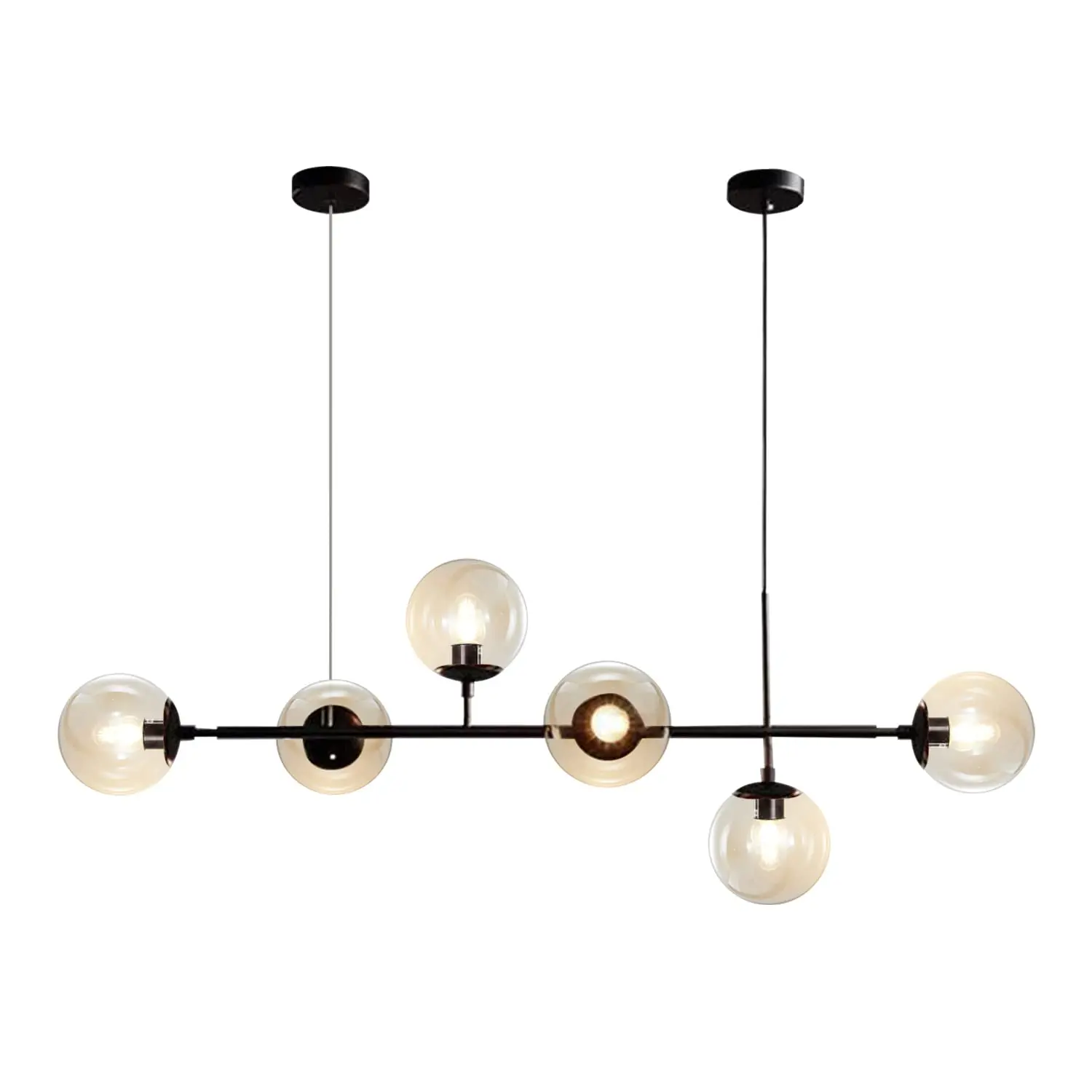 Sputnik chandelier and starburst lighting