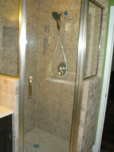Bath Remodel Tiled Shower and Glass surround