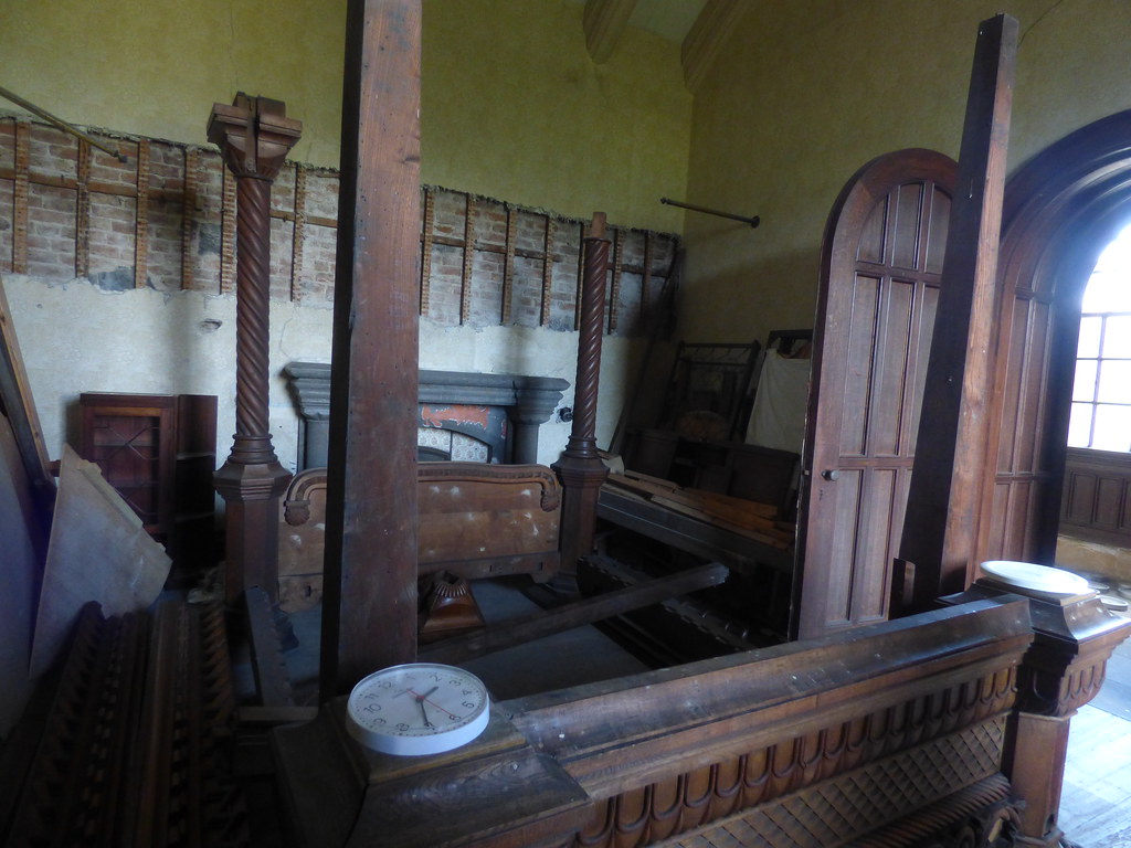 Penrhyn Castle - Harrison's Garden - disassembled four poster bed