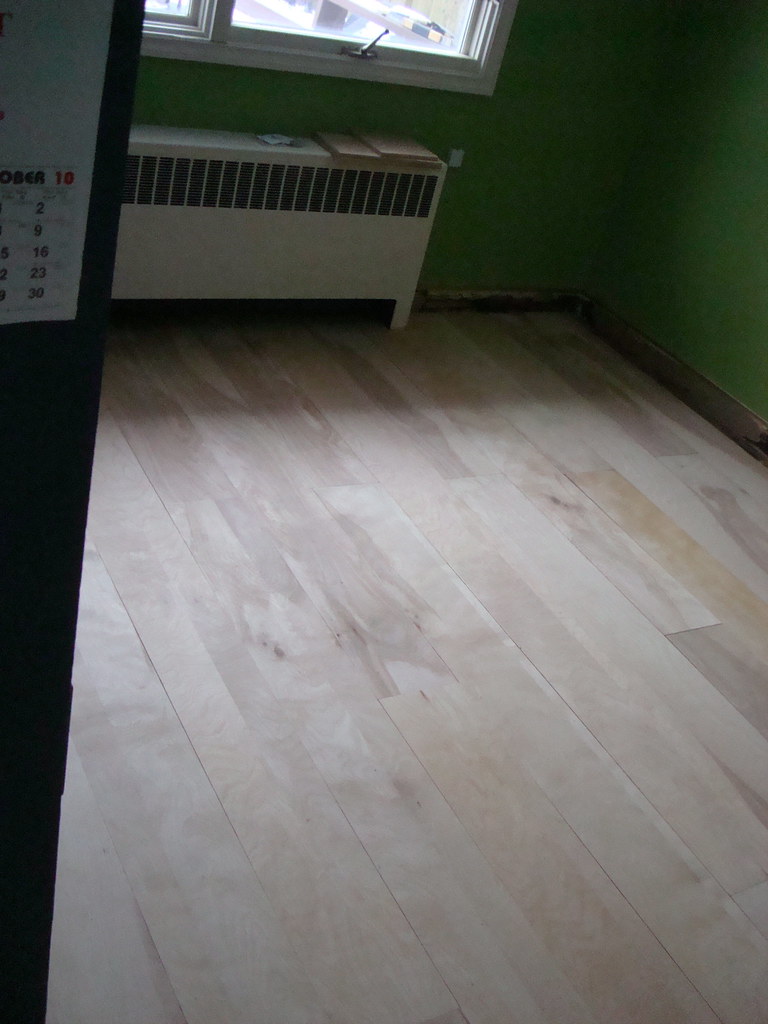 DIY birch plywood floor