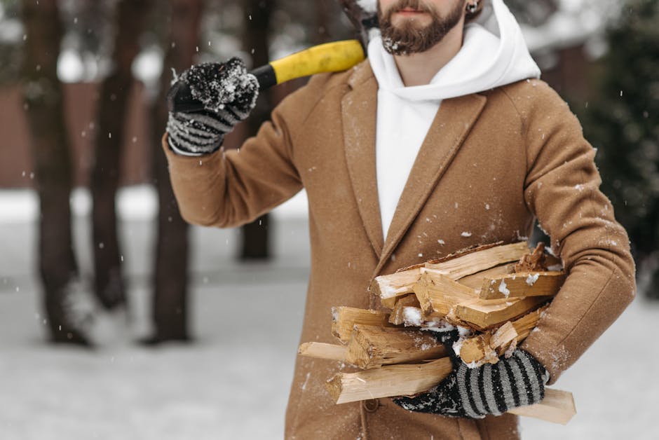 Man in Brown Coat Holding Brown Wooden Board