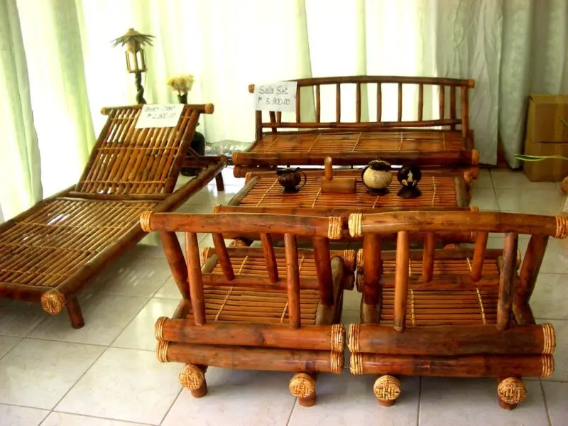 This bamboo furniture set was for sale in Guimeras, Philippines.