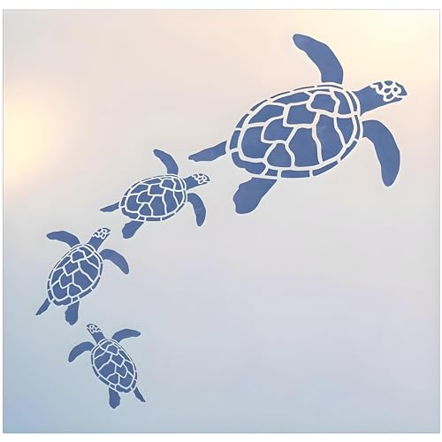 Sea Turtle Family Stencil: Add Oceanic Elegance to Your Bathroom