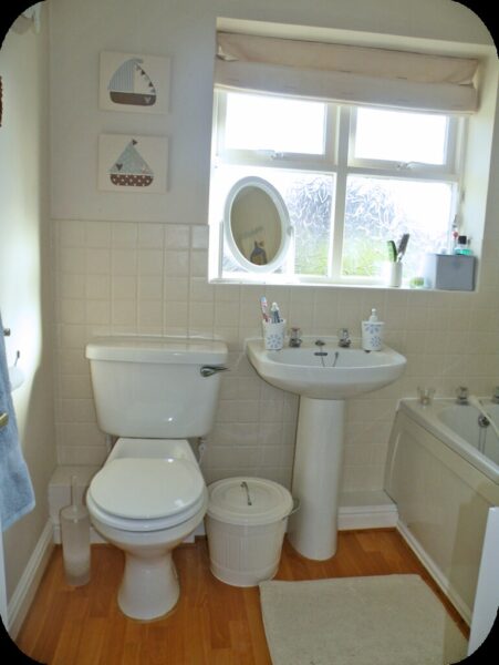 Interior View of Shabby Chic Bathroom