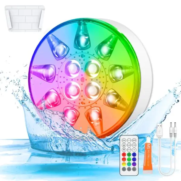 Crislex Upgraded Submersible Lights: Illuminate Your Hot Tub Deck with Style