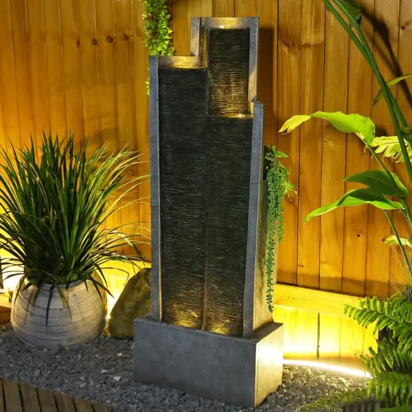 Contemporary Outdoor Waterfall Fountain by Fountain Contractors