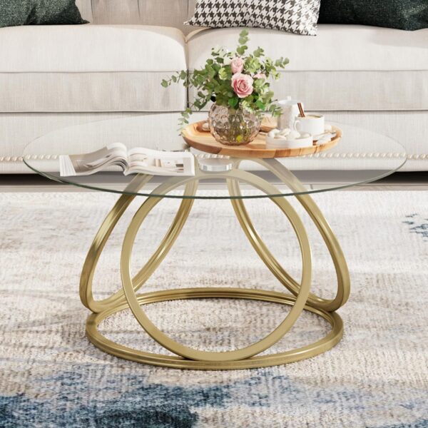 Glamorous Living Room Coffee Table: Modern Ring Shaped Elegance