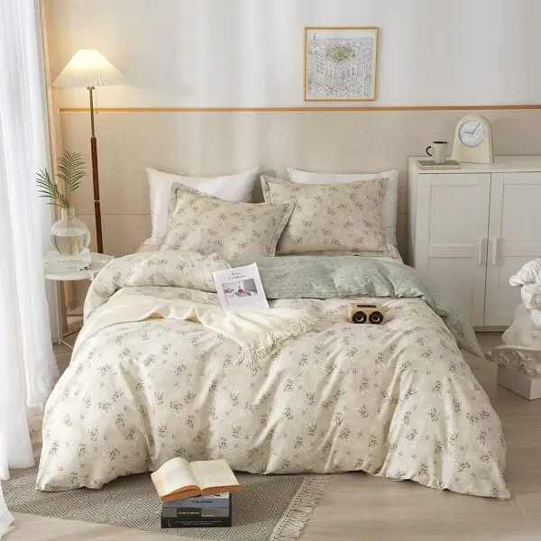 LifeTB Botanical Vintage Comforter for Shabby Chic Elegance