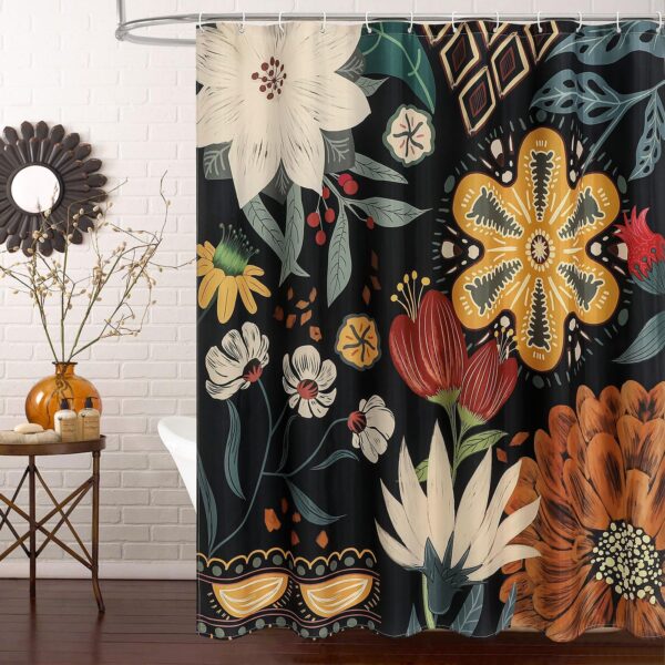 MitoVilla Tropical Curtains: Adding Vintage Elegance to Your Shabby Chic Bathroom