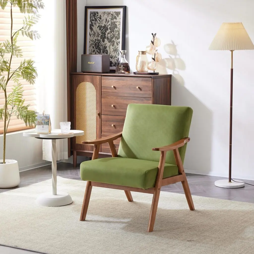 How to Design a Midcentury Modern Green Living Room