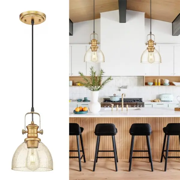 Illuminate Your Rustic Kitchen Island with the Audickic Farmhouse Lighting Fixture