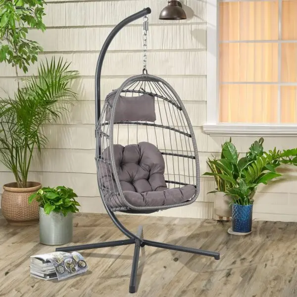Outdoor Hanging Foldable Headrest Chair with Generous Capacity