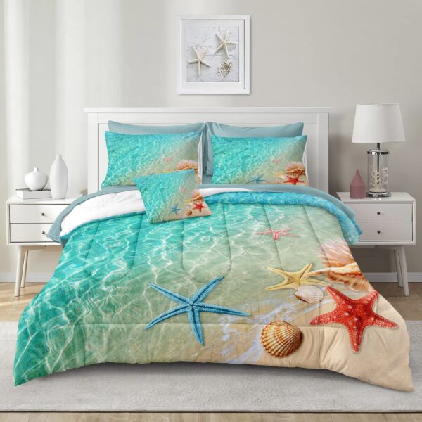 Create Coastal Bliss with the Merryword Comforter Coastal Bedding Pillowcase