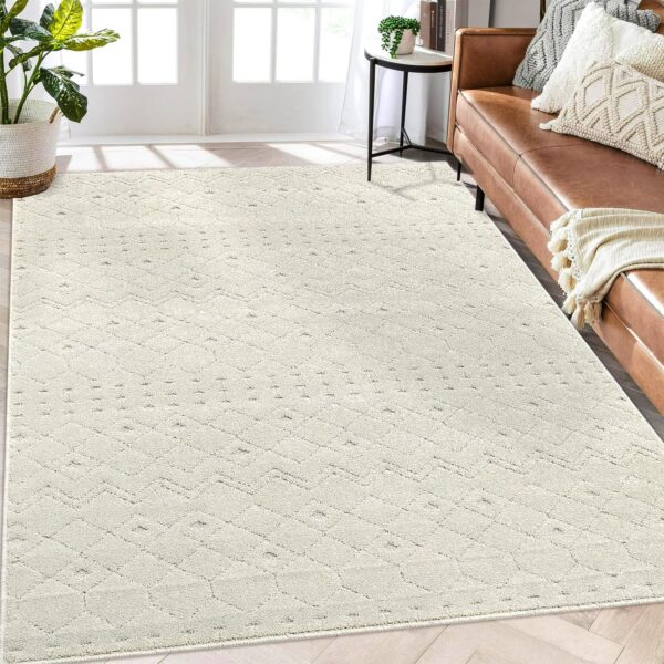 Jolene K Geometric Moroccan Minimalist Farmhouse Rug: A Bold Touch of Understated Elegance