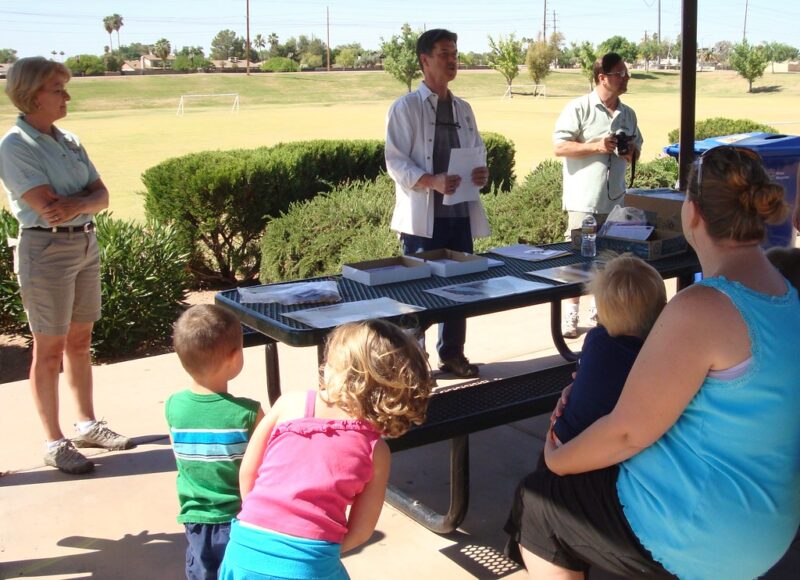 Information packets for 2012 Arbor Day participants included Landscape Watering by the Numbers, Arizona Tree Planting Guide, Landscape Plants for the Arizona Desert, and Xeriscape: Landscaping with Style in the Arizona Desert.