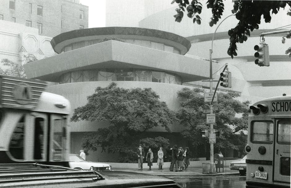 Frank Lloyd Wright Birdhouses Black and White Photo of City Street