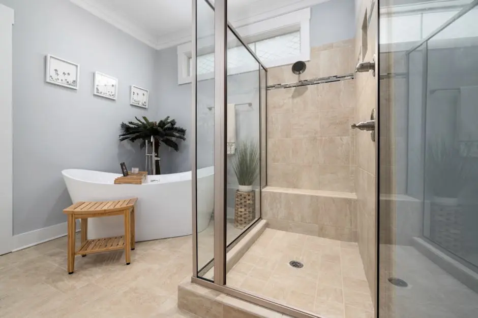 slate bathroom Bathroom Design with Enclosed Glass Shower Doors