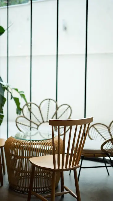 New Trends in Interior Design - Furniture Inspired by Nature Wooden Minimalist Furniture in Cafe Interior