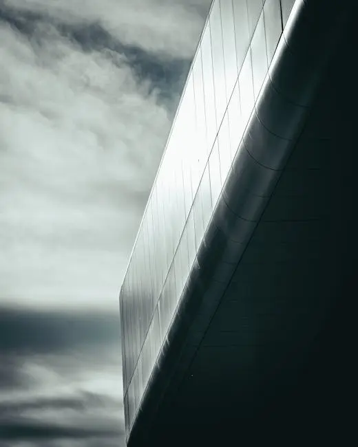 Monochrome Steel Blue Photo of Contemporary High Rise Building