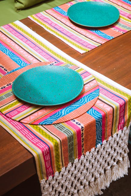 Macrame, Rope, Anchor Plates on Table with Covers