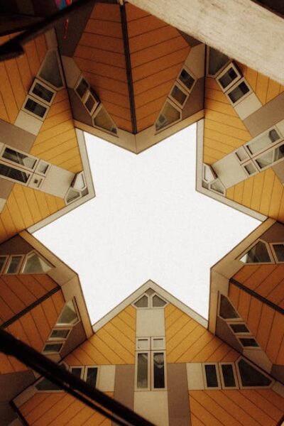 Multifamily architect A star shaped building with a white ceiling