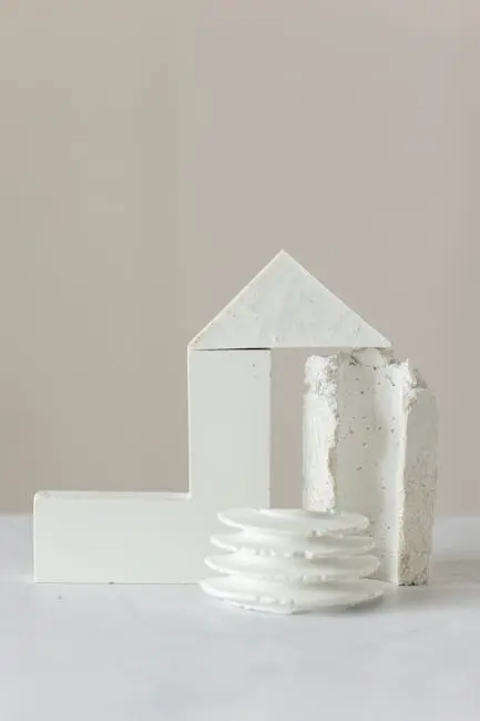 architecture,aesthetic,design Photograph of White Shapes on a Marble Surface