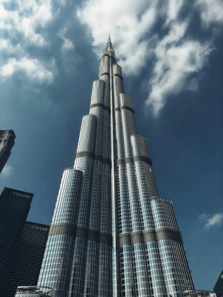 a very tall building towering into the sky