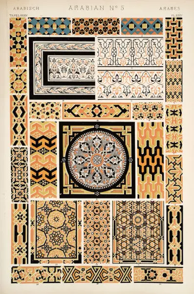Image Plate from Owen Jones' 1853 classic, 'The Grammar of Ornament'.
