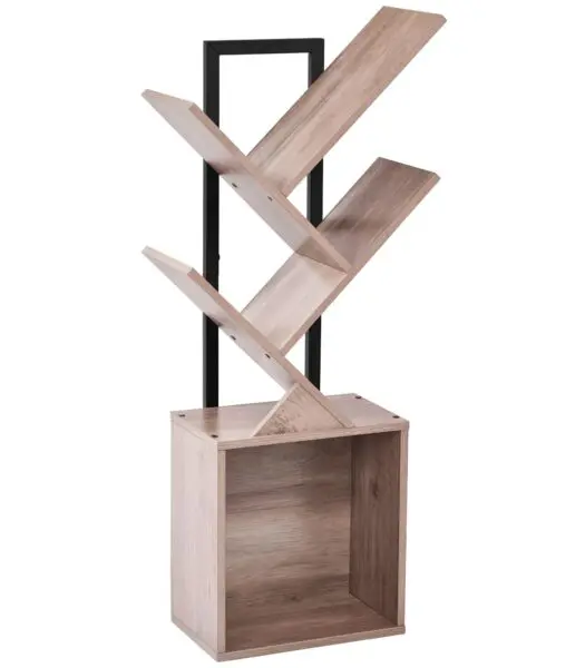 YSVCO Stylish Crisscross Wooden Bookshelf With Storage