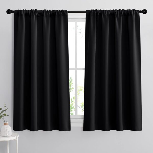 RYB HOME Black Window Curtains: Elevate Your Living Room with Style and Functionality