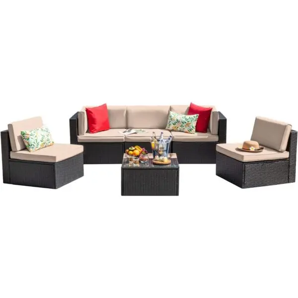 Devoko 5-Piece Patio Furniture Set: Stylish Outdoor Retreat for Your Backyard