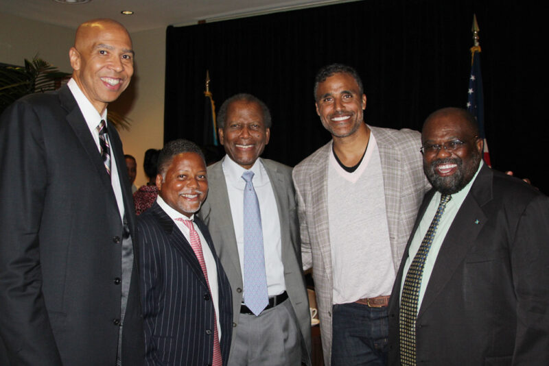 Mychal Thompson, Sidney Poitier, Rick Fox